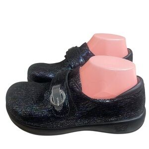 Alegria Joleen Myraid Iridescent Mermaid Rainbow Leather‎ Clogs 37 Only TRIED ON